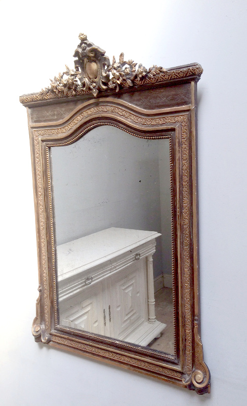 french antique crested mirror